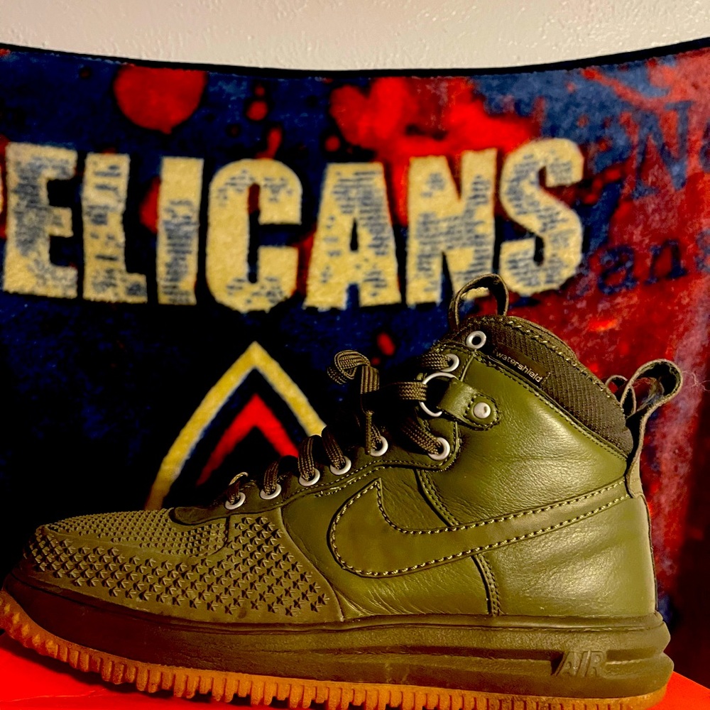 Air Force high top olive green duck boot